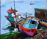 Moving-art - Juan Carlos Ruiz - Pintor Chileno - Oleo sobre tela - Valparaiso - Paisajes - Barcos