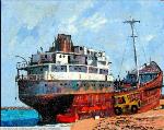 Moving-art - Juan Carlos Ruiz - Pintor Chileno - Oleo sobre tela - Valparaiso - Paisajes - Barcos