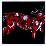 Paola Vasquez, grabadora chilena, America del Sur, Chile, arte Latino, estampa, grabado, xilografia, aguafuerte, aguatinta, litografia, Valparaiso, caballo, carne