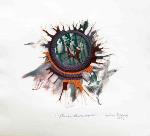 Moving-art - America Rodriguez - Grabadora Republica Dominicana Mexico - Linoleo - Xilografia - Grabado intervenido - Mestiza - Mundial Estampa Chamalieres - Children draw for Peace